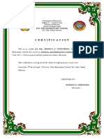 Certification: Sto. Niño Elementary School