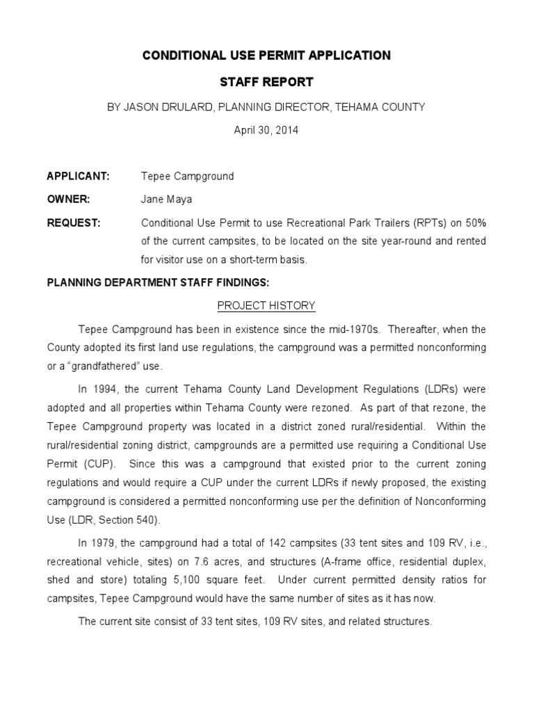 Tepee Campground CUP Application | PDF