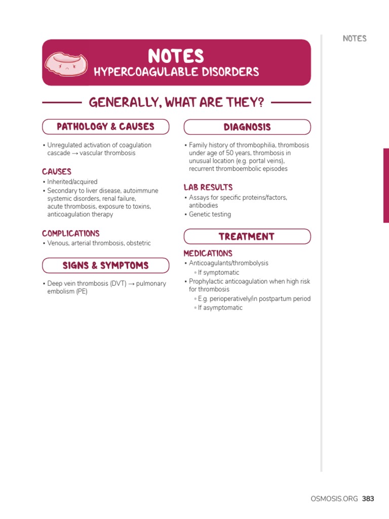 Hypercoagulable Disorders Overview | PDF | Thrombosis | Coagulation
