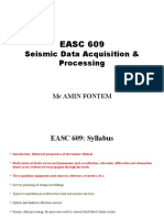 EASC 609: Seismic Data Acquisition & Processing