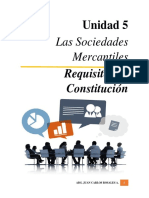 Derecho Mercantil Sociedades Mercantiles Requisitos para La Constitucion de Una Sociedad.