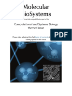 Molecular Biosystems: Computational and Systems Biology Themed Issue