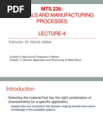 Materials and Manufacturing Processes Lecture-4: Instructor: Dr. Hamid Jabbar