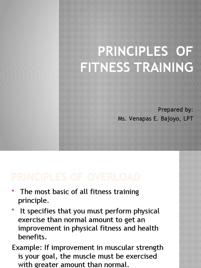 General Principles Of Fitness Training