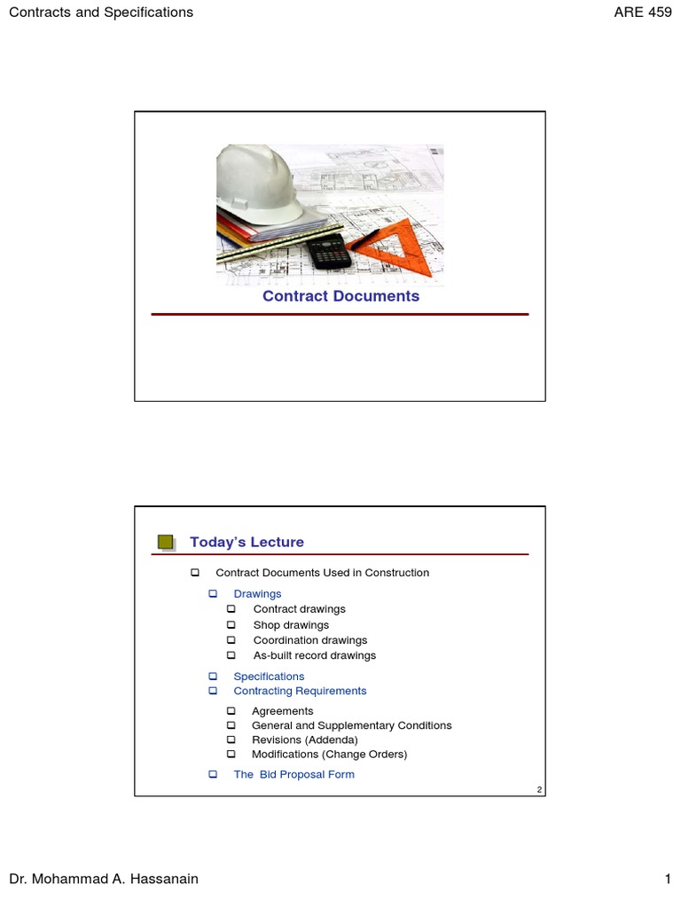Topic 03 - Contract Documents | PDF | Specification (Technical Standard ...