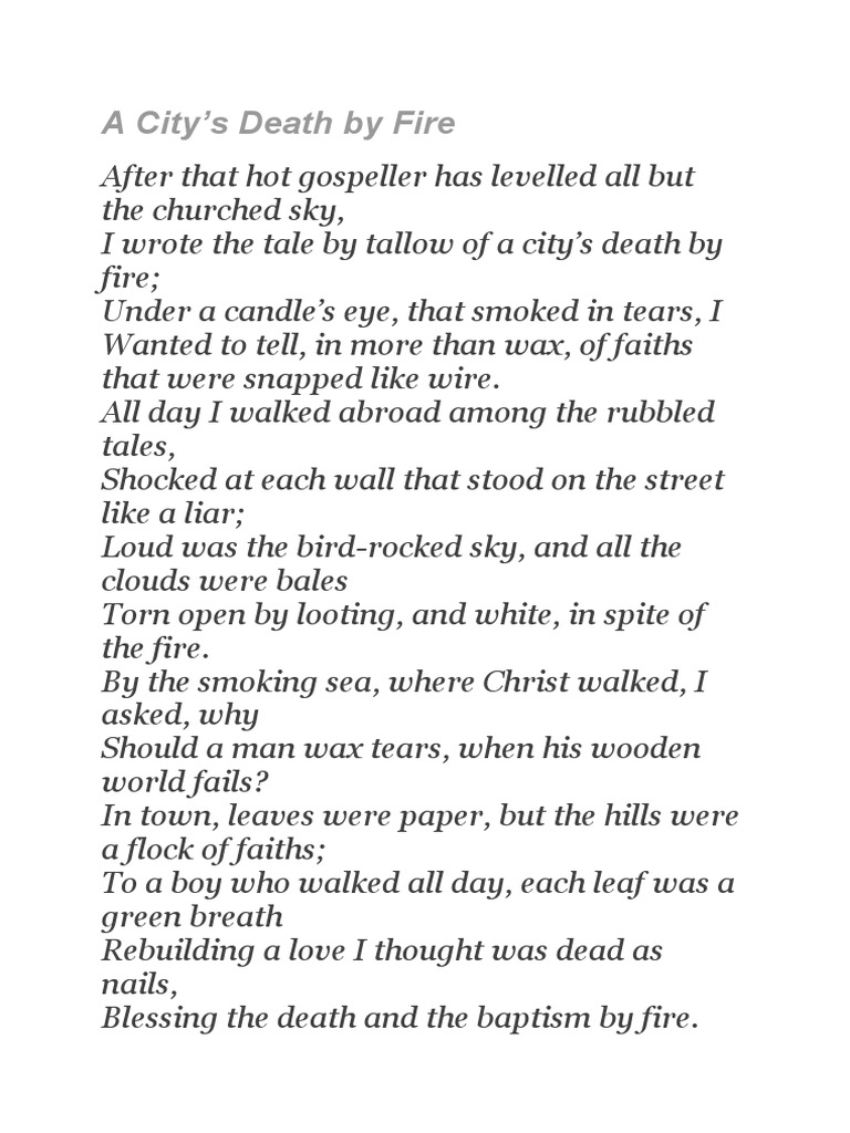 A City's Death by Fire | PDF | Harlem Renaissance | Poetry