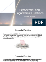 Exponential and Logarithmic Functions: College Algebra