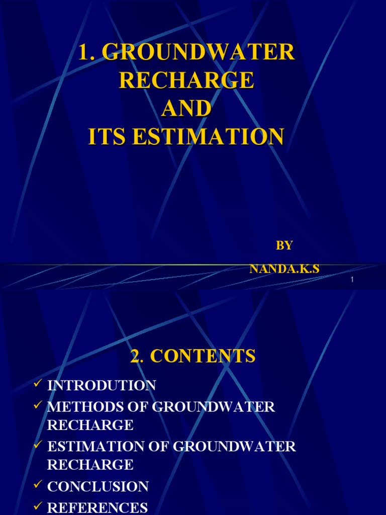 1 - Groundwater Recharge AND Its Estimation | PDF | Aquifer | Groundwater