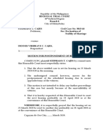 Motion For Postponement - Cajes