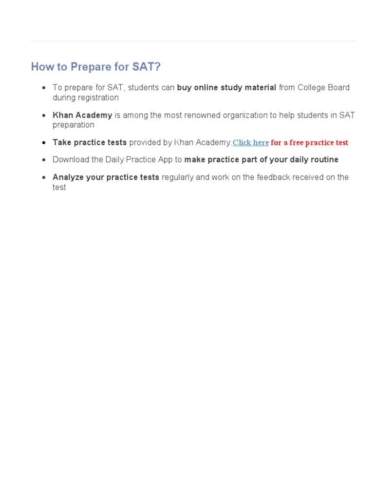 SAT Preparation Tips and Resources | PDF