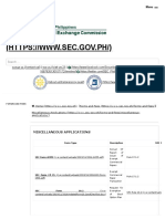 Miscellaneous Applications - Securities and Exchange Commission