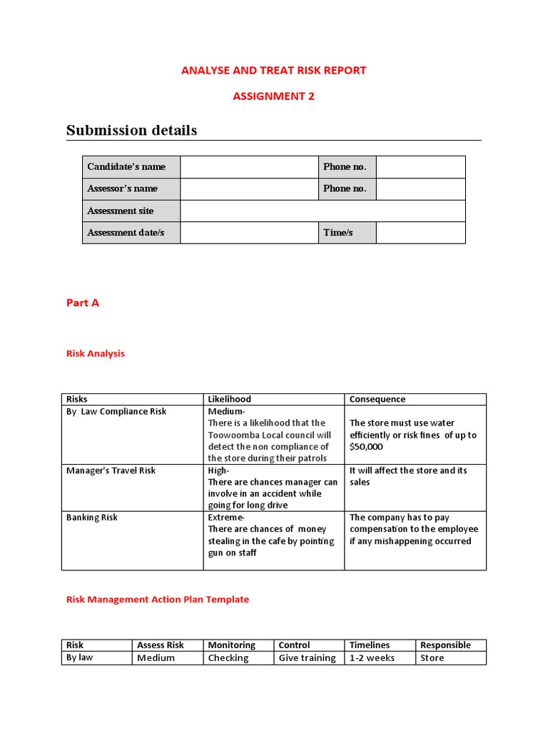 Cash Handling Risk Assessment Report | PDF | Risk | Risk Management