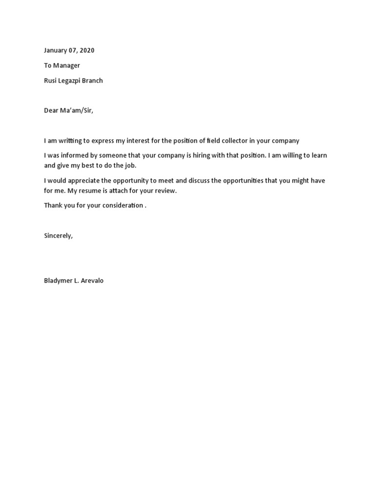 Application Letter Blad