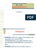 Biostatistics I