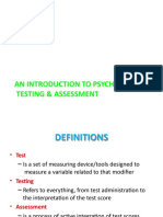 An Introduction To Psychological Testing & Assessment