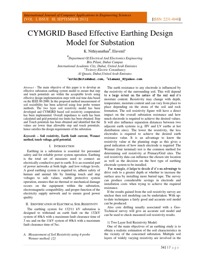 Effective Earthing Design for Substations | PDF | Electrical ...