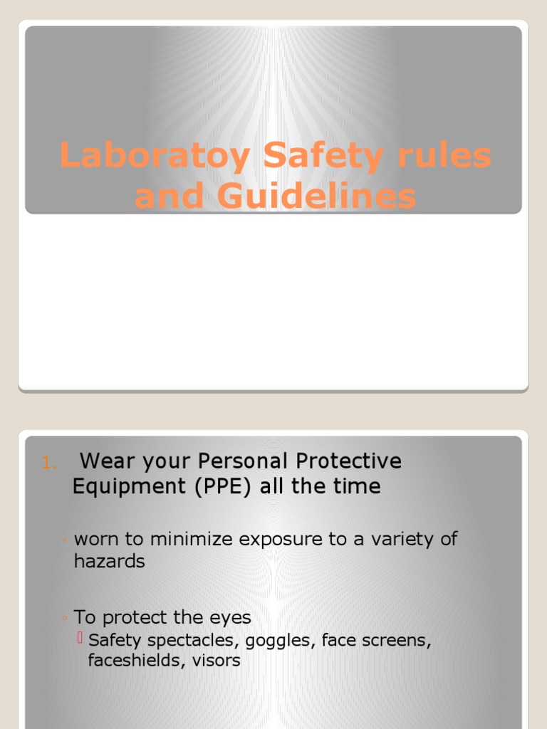 Laboratoy Safety Rules and Guidelines | Download Free PDF ...