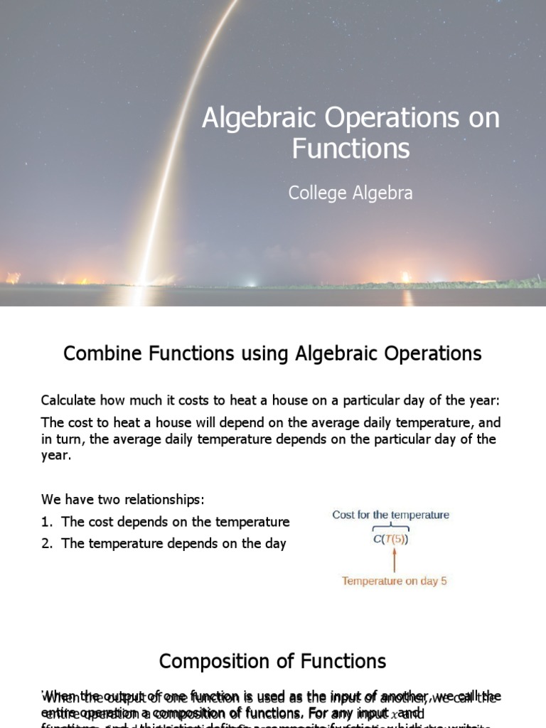 Algebraic Operations On Functions: College Algebra | PDF | Function ...