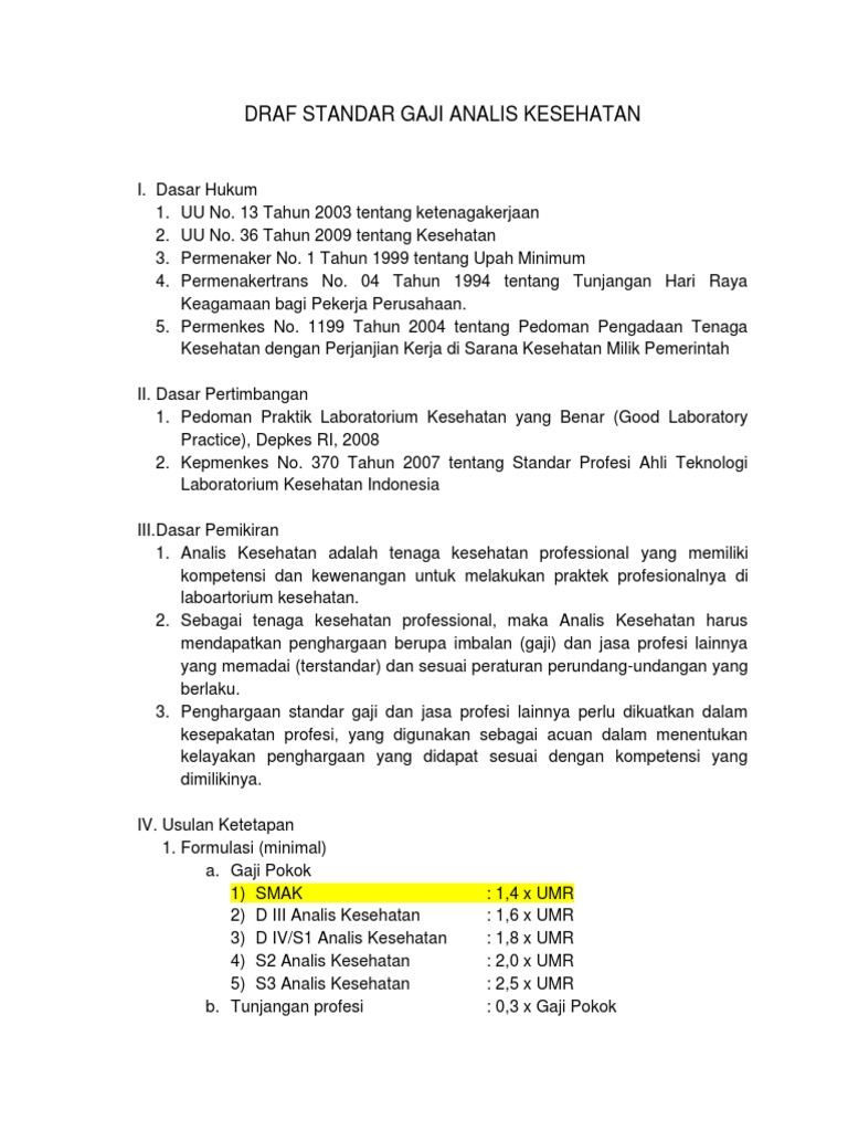 17 Lampiran Keputusan 07 Standar Gaji Analis Kesehatan