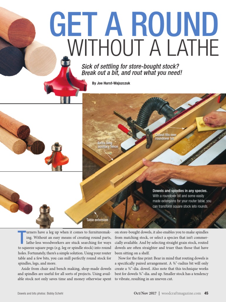 Create Round Dowels Without a Lathe | PDF | Woodworking | Wood