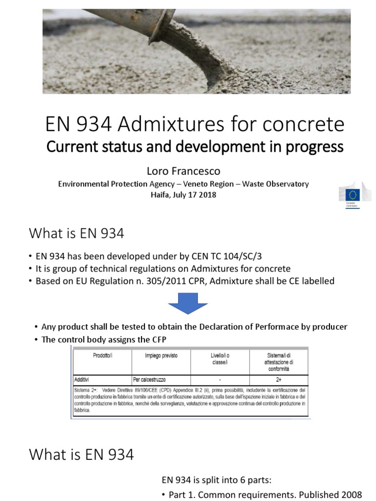 EN 934 (Admixtures For Concrete) | PDF | Concrete | Water