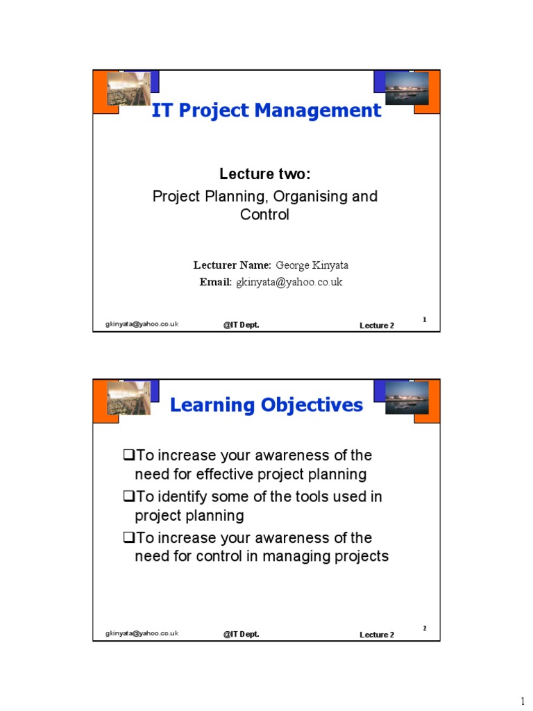 IT Project Management: Project Planning, Organising and Control | PDF ...