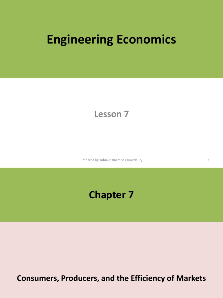 Lesson 7 Engineering Eco | PDF | Economic Surplus | Marketing