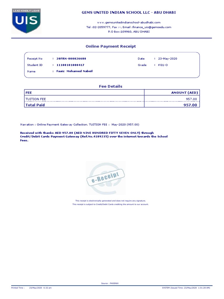 FeeReceipt 7980492 PDF | PDF