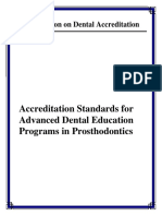 Accreditation Standards For Advanced Dental Education Programs in Prosthodontics