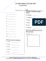 2017 Pre-Unit Mid Term 3 Exams Language