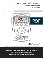 Manual Multímetro Minipa ET-2990 PDF