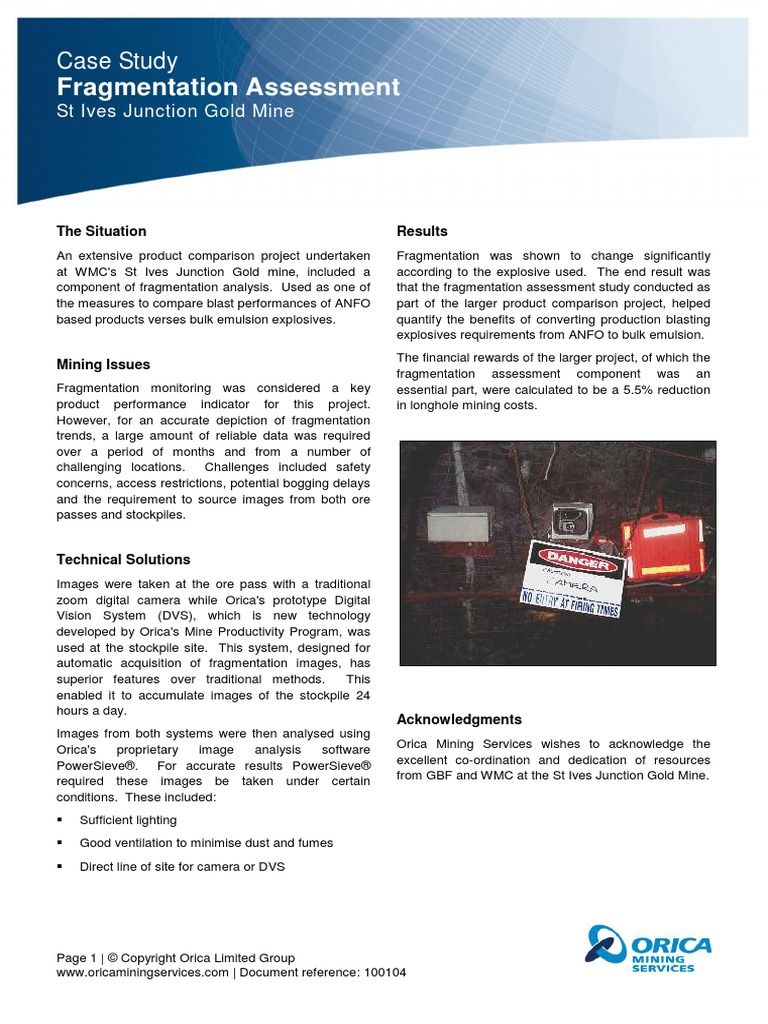 Fragmentation Assessment: Case Study | PDF | Mining | Computing And ...