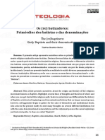 Os Rebatizadores Primordios Dos Batistas e Das Denominacoes PDF