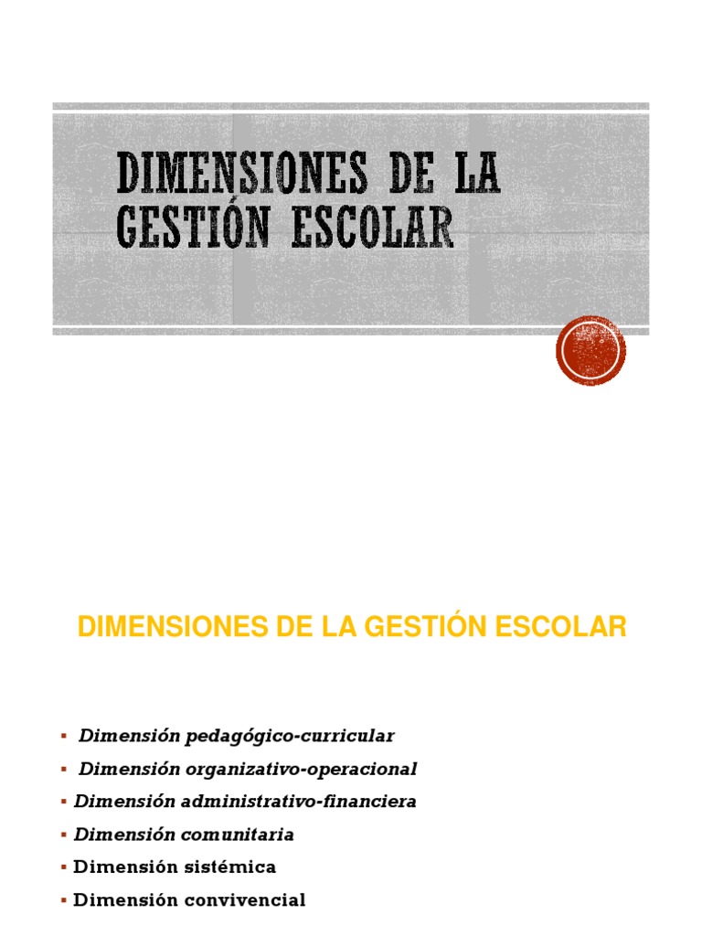 Dimensiones de La Gestion Escolar 2019 | PDF | Modificación de ...