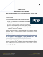 Comunicado Ciclo Iii 2020 Trabajo de Grado