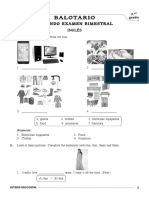 Balotario: Segundo Examen Bimestral Inglés
