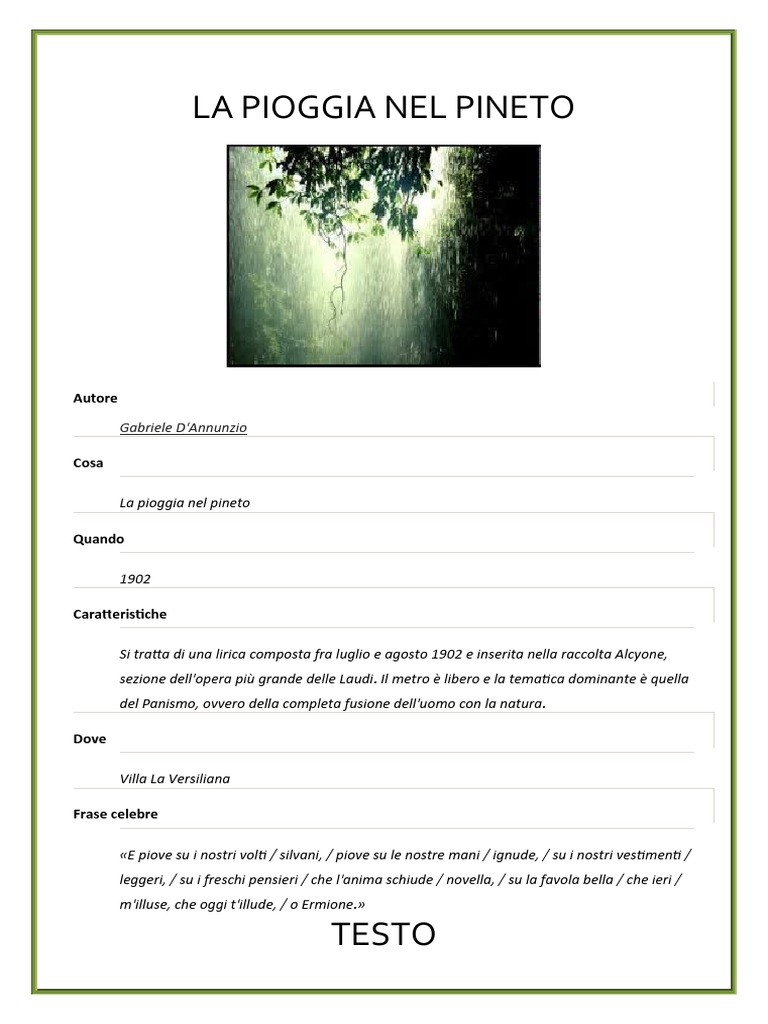 la pioggia nel pineto pdf