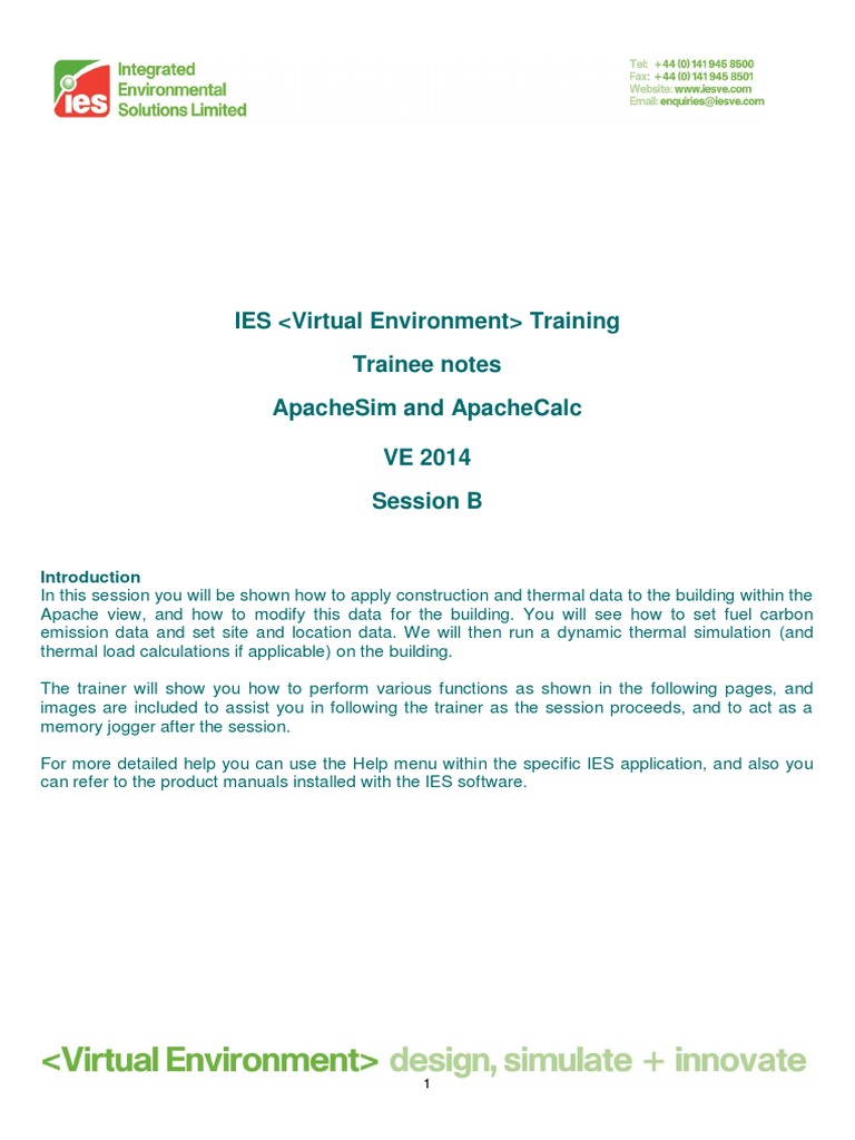 IES ApacheSim Training Guide | PDF | Simulation | Computing