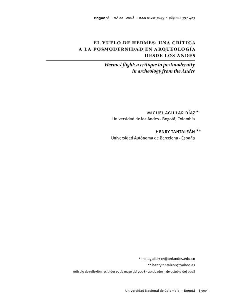 El Vuelo de Hermes Una Critica A La Posm PDF | PDF | Poder (social y ...