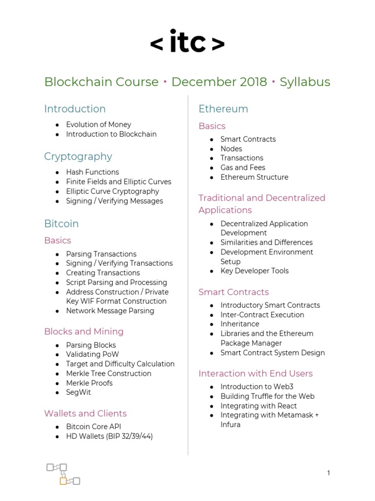 Blockchain & Cryptocurrency Course | PDF | Application Layer Protocols |  Distributed Computing