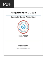 Assignment PGD-2104: Computer Based Accounting