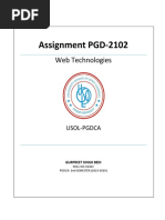 Assignment PGD-2102: Web Technologies