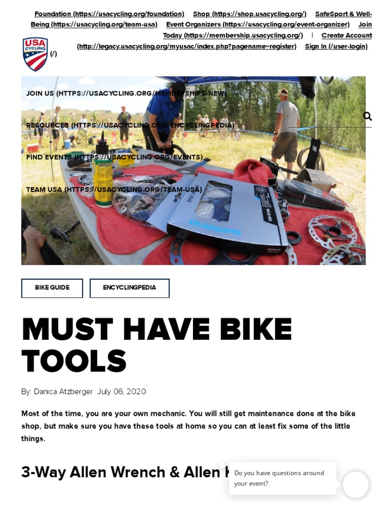 Must Have Bike Tools USA Cycling PDF Human Powered Transport