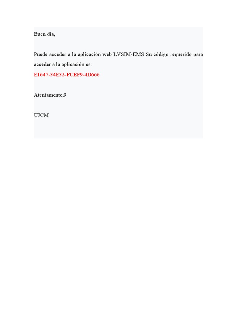 Código acceso LVSIM-EMS | PDF