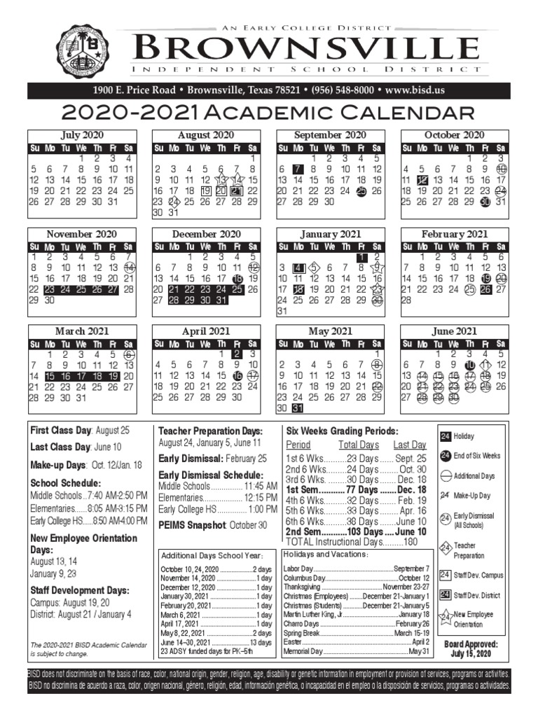 Bisd Calendar 2019 To 2020