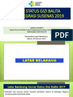 Studi Status Gizi Balita Terintegrasi SUSENAS 2019 (Kapus Litbang UKM)