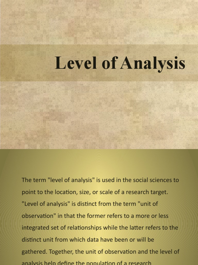 Understanding Levels of Analysis in IR | PDF | Power (Social And ...