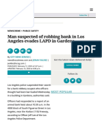 Man Suspected of Robbing Bank in Los Angeles Evades LAPD in Gardena - Daily Breeze