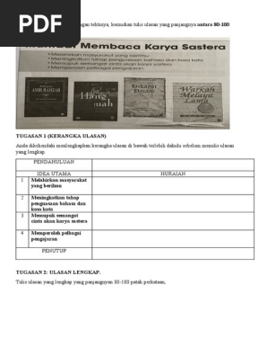 Ulasan Manfaat Membaca Karya Sastera Pdf