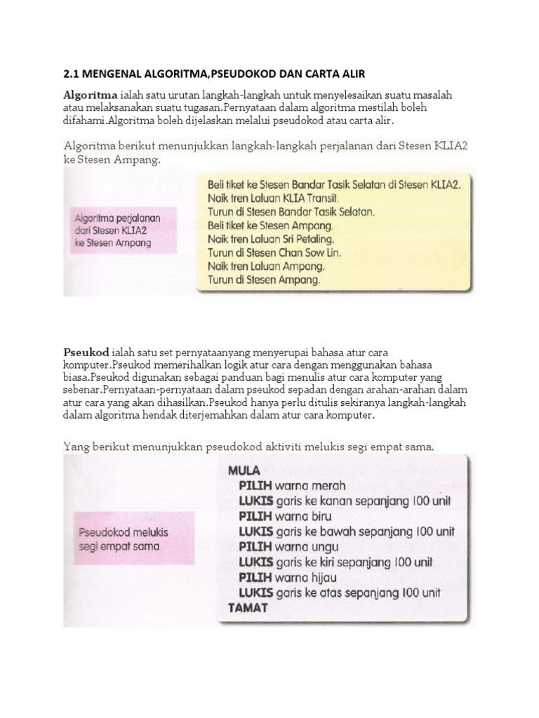 Algoritma Pseudokod Dan Carta Alir Pdf